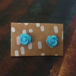 Boma Turquoise Rose Stud Earrings
